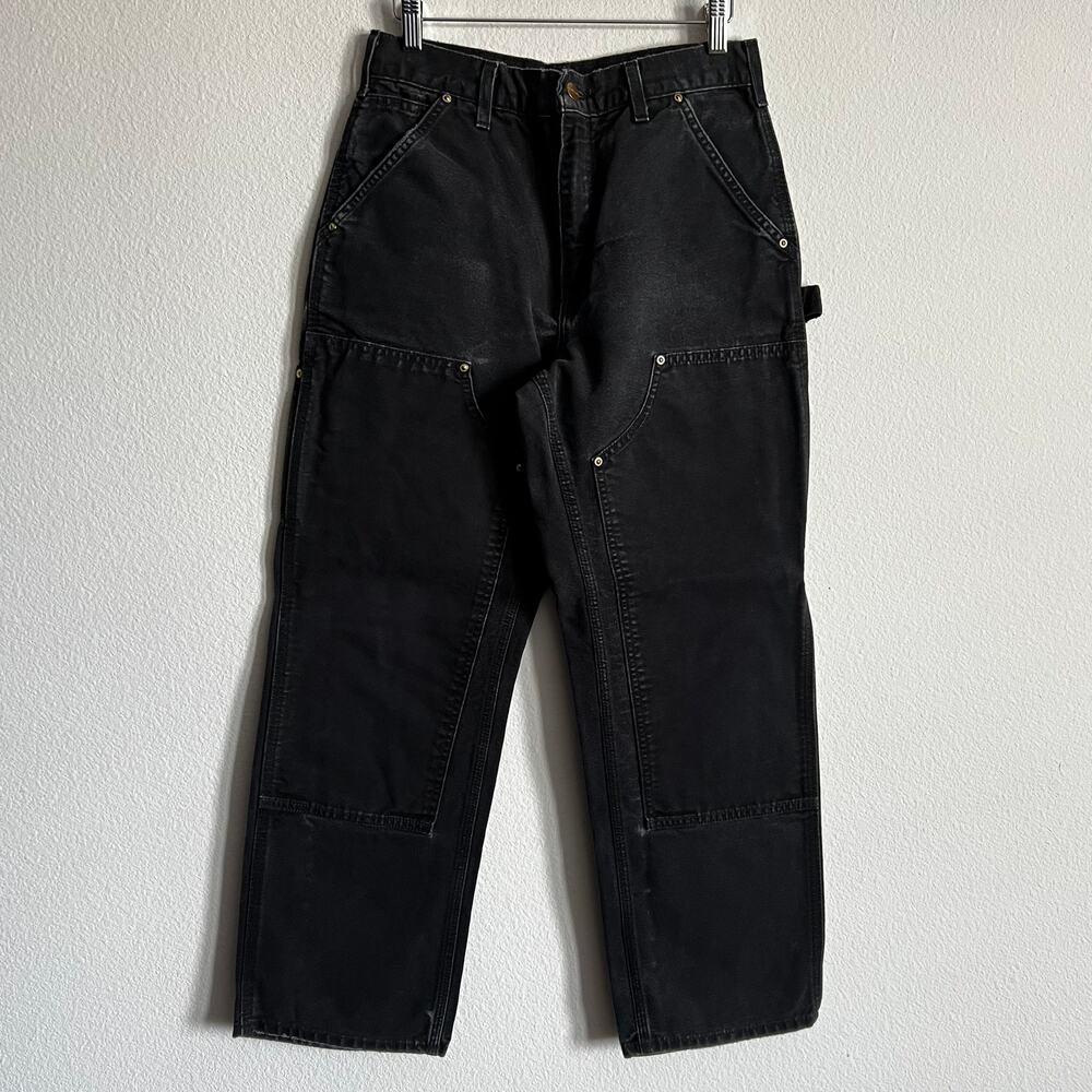 Carhartt B01 BLK faded black double knee work wear carpenter pants